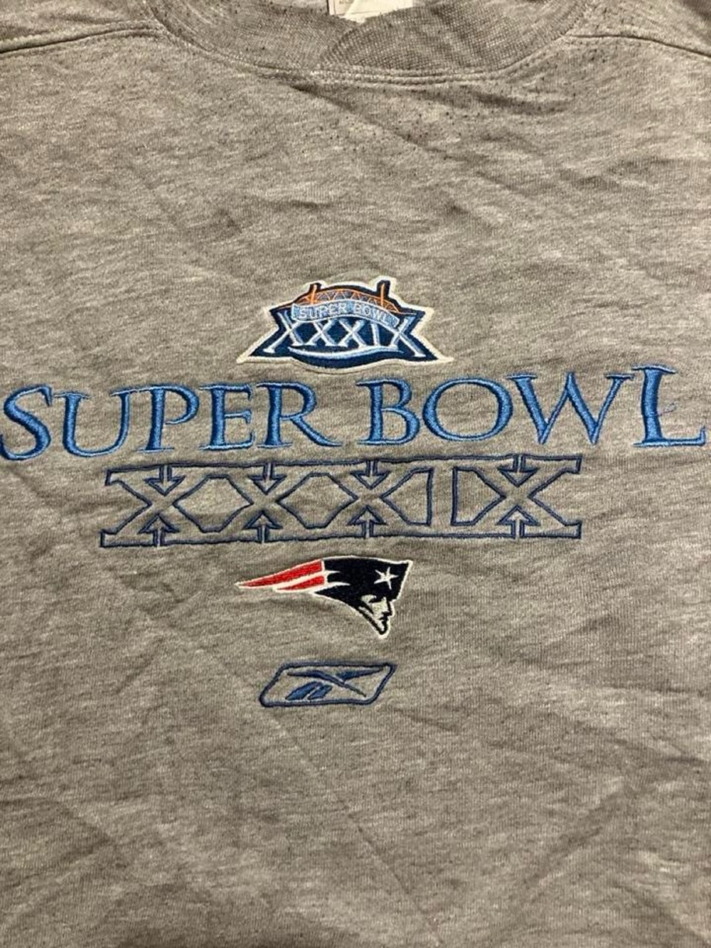 Vintage 2005 New England Patriots Reebok Crewneck Sweatshirt Super Bowl XXXIX M - Picture 2 of 6